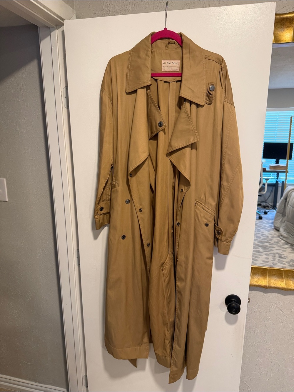 We The Free Tan Long Trench Coat